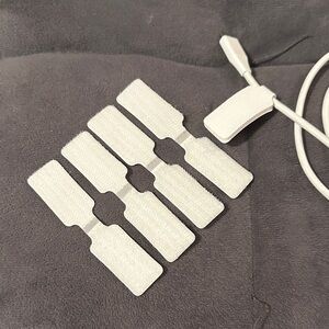 White Velcro Cable Management Clips & Writable Labels Set